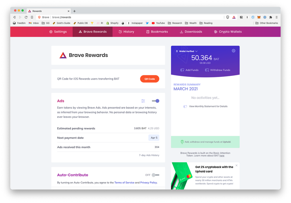brave browser includes builtin wallet